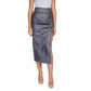 Gray Artificial Leather Skirt