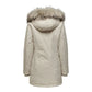 Beige Polyester Parka