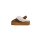 Beige Suede Leather Platform