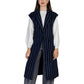 Blue Polyester Sleveless Jacket