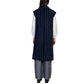 Blue Polyester Sleveless Jacket