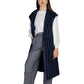 Blue Polyester Sleveless Jacket