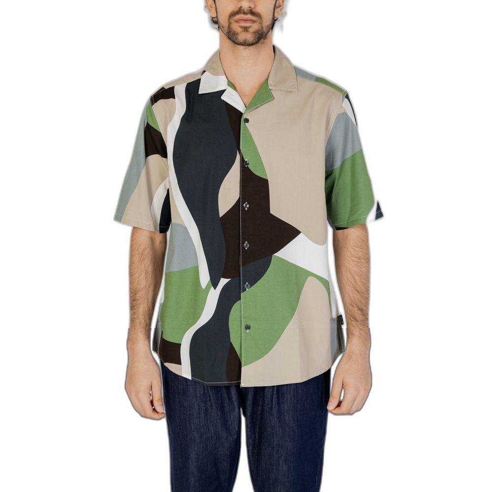 Bicolor Cotton Shortsleeve Shirt