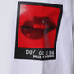 White Red Lips Print Cotton T-shirt
