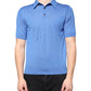Blue Cashmere Short Sleeves Men Polo T-shirt