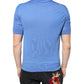 Blue Cashmere Short Sleeves Men Polo T-shirt