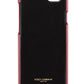 Chic Pink Leather Crystal iPhone Case