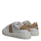 White Brown Greca Print TPU Low Top Men Sneakers Shoes