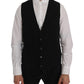 Sleek Striped Black Vest Waistcoat
