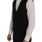 Sleek Striped Black Vest Waistcoat
