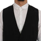 Sleek Striped Black Vest Waistcoat