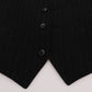 Sleek Striped Black Vest Waistcoat