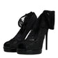 Black Stretch Taormina Lace Boots Shoes