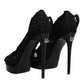 Black Stretch Taormina Lace Boots Shoes