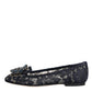 Blue Taormina Lace Crystals Flats Shoes