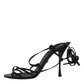 Black Leather High Heels Keira Sandals Shoes