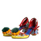 Multicolor Carretto Crystal Fur Sandals Shoes