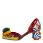 Multicolor Carretto Crystal Fur Sandals Shoes