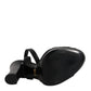 Black Leather Platform Heels Sandals Shoes