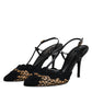 Black Brown Lace High Heels Slingback Shoes