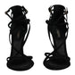 Black Suede Ankle Strap Heels Sandals Shoes