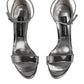 Silver KEIRA Heels Ankle Strap Sandals Shoes