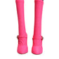 Pink Nylon Crystal Vally High Boots Shoes