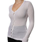 White Silk Button Down Cardigan Sweater