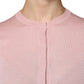 Pink Wool Knit Button Down Cardigan Sweater