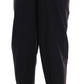 Chic Black Wool Blend Baggy Pants