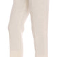 Elegant White Capri Pants - Cotton & Silk Blend