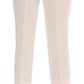 Elegant White Capri Pants - Cotton & Silk Blend