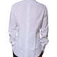 White Cotton Long Sleeve GOLD Dress Shirt