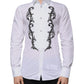 White Slim Fit Baroque GOLD Men Dress Shirt