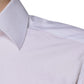 White Cotton Slim Fit Men GOLD Dress Shirt