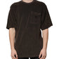 Brown Cotton Crew Neck Short Sleeves T-shirt