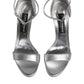 Silver Leather Platform Keira Sandals Shoes
