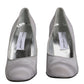 Gray Suede Leather High Heel Pumps Shoes