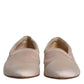 Beige Fabric Slip On Ballerina Flats Shoes