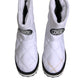 White Viscose Padded Mid Calf Boots Shoes