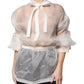 White Ascot Collar Long Sleeves Blouse Top