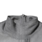 Grey Mesh Turtleneck Long Sleeve Blouse Top