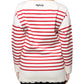 White Red Stripes Cotton Long Sleeves Top
