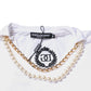 White Cotton Necklace Chain Short Sleeves T-shirt