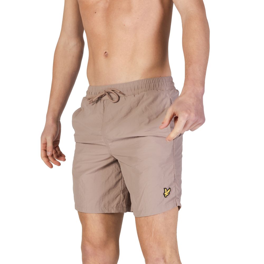 Beige Nylon Swim Short