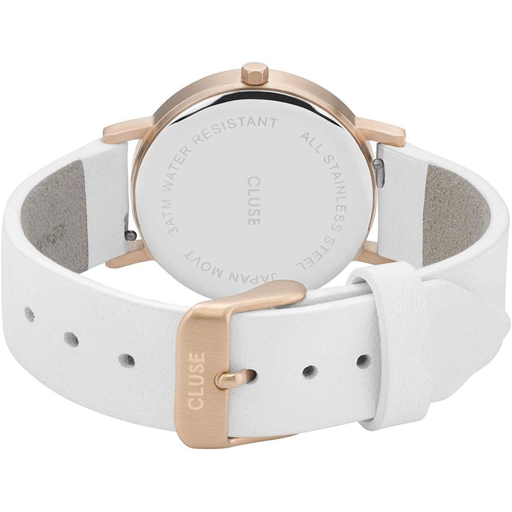 White Leather Dress Watch
