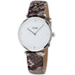 Beige Leather Dress Watch