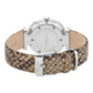 Beige Leather Dress Watch