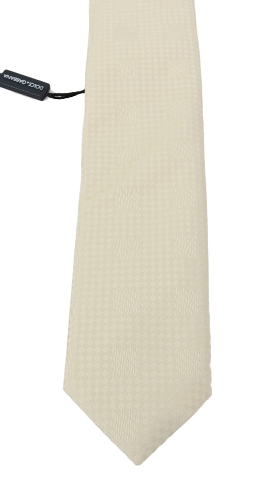 Elegant Beige Silk Necktie