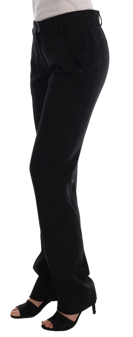 Chic Black Velvet Straight Formal Pants